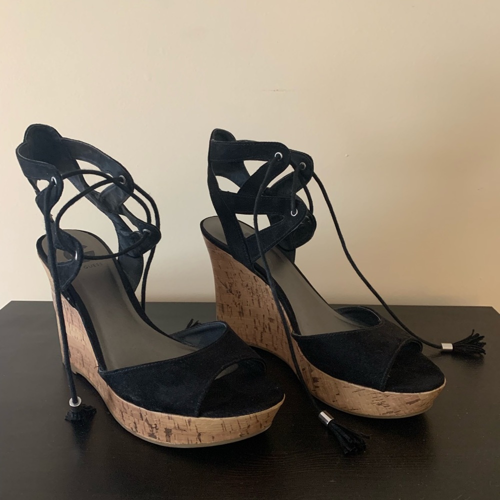 G by Guess platform wedges, peep toe - size 10